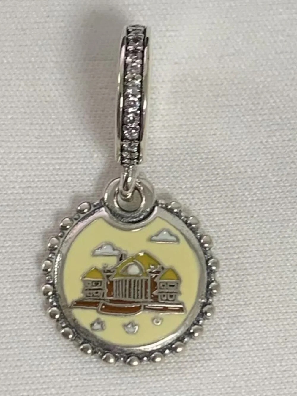 Pandora Silver Charm with Yellow and Brown Enamel